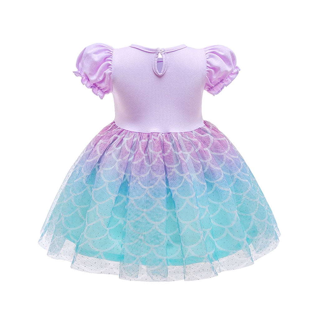 WIBACKER 1-6T Toddler Kid Baby Girls Fancy Party Puff Sleeve Princess Dress Cosplay Costume Dress Up