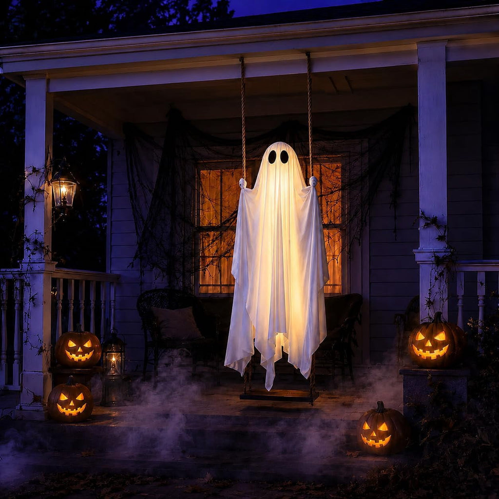 Clearance Halloween Ghost Bubble Bath Lamp, Cute Bathtub Ghost Night Lights for Halloween Decor, Reading Books Nightlight, Halloween Decorations for Indoor Readers & Book Lover Desk Home Party Gifts