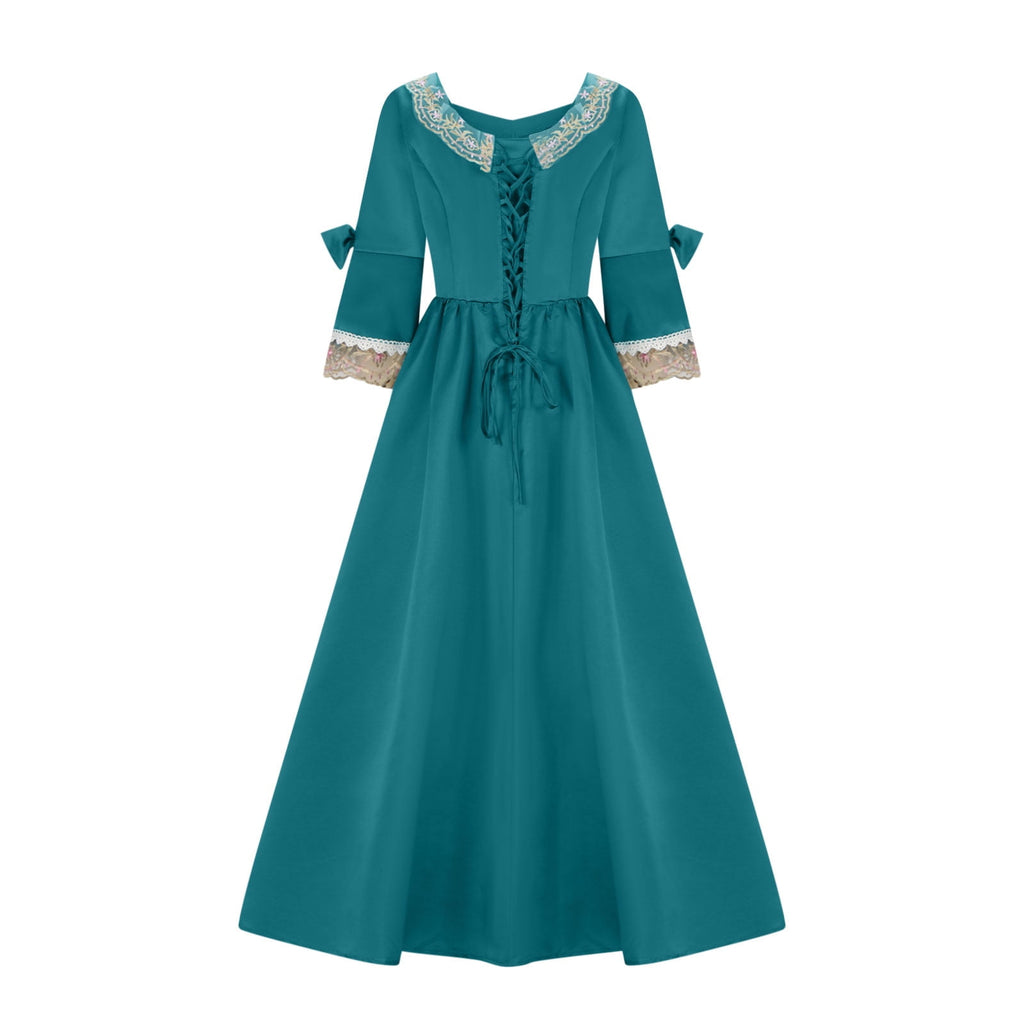 UPPADA Plus Size Victorian Dress for Women Lace Up Flare Sleeve Ball Gown with Corset Evening Party Maxi Gowns Vintage Cocktail Dress Wedding Dresses Early