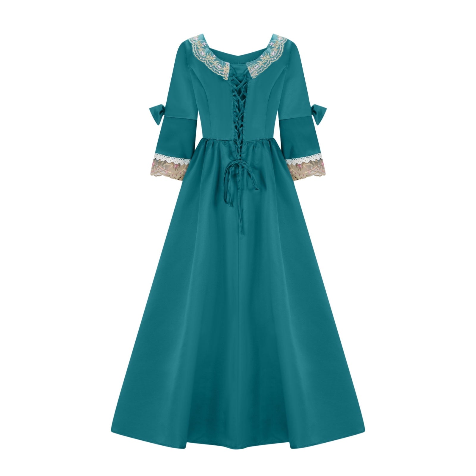 UPPADA Plus Size Victorian Dress for Women Lace Up Flare Sleeve Ball Gown with Corset Evening Party Maxi Gowns Vintage Cocktail Dress Wedding Dresses Early