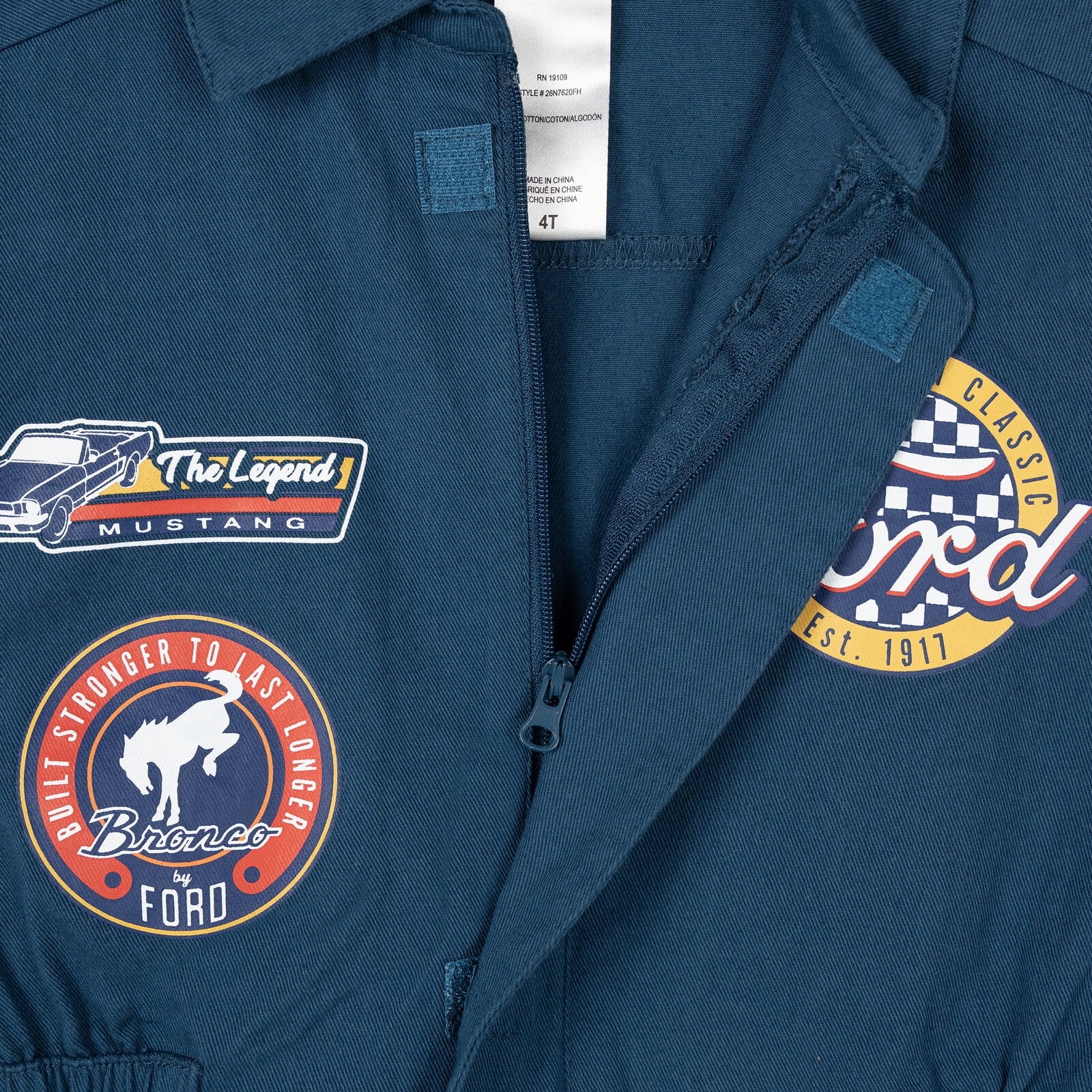 Ford Toddler Boys' Racing Mechanic Suit Zip Up Pit Crew Outfit Navy Blue