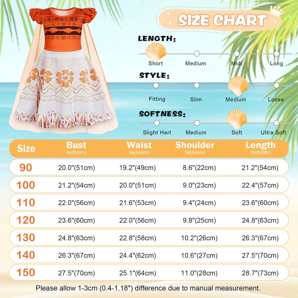 Benylion Girls Ice Princess Dress Halloween Cosplay Costumes With Tulle Cape Kids Birthday Party Dress up Outfit for 7-8 Years