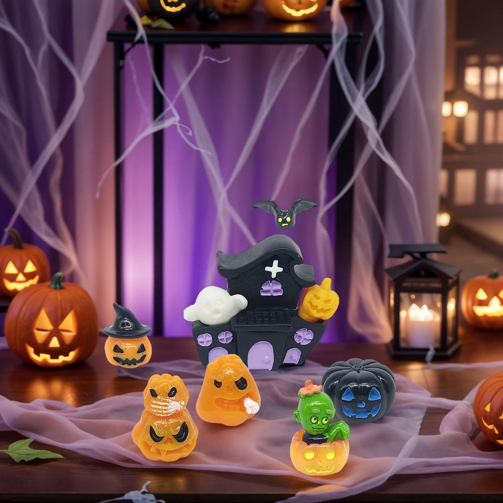 NIBERDA Halloween Miniature Ghosts Resin Plastic Figurines, Set of 35