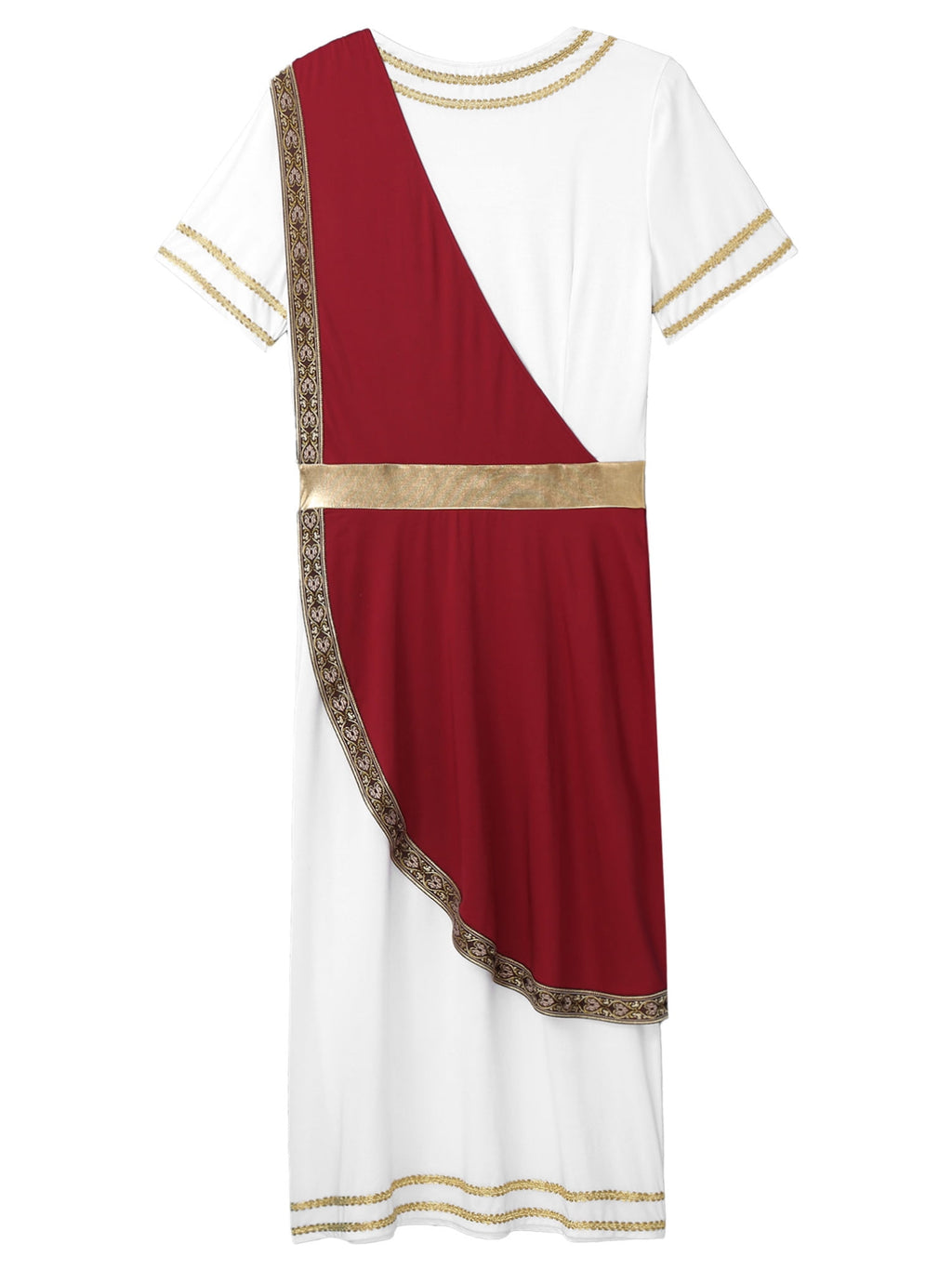 iixpin Mens Halloween Toga Robe Ancient Roman Costume Short Sleeve Greek God Tunic with Belt Yellow 3XL