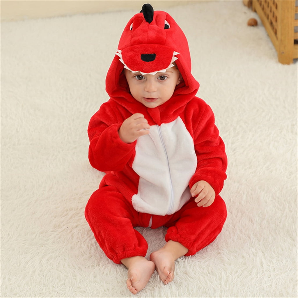 WIBACKER 0-3T Unisex Baby Animal Costume Winter Autumn Flannel Hooded Romper Christmas and Halloween Panda Cosplay Jumpsuit