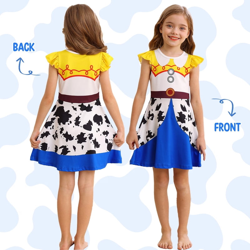 Benylion Girls Cowgirl Costume Summer Dress Toddler Princess Dress up for Kids Birthday Outfits Halloween Role Play Clothes for 3-4 Years