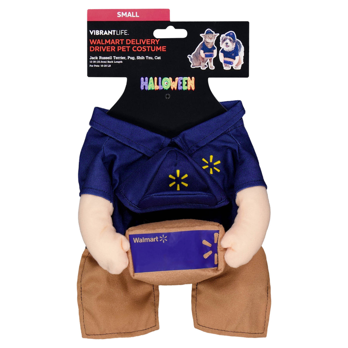 Vibrant Life Halloween Walmart Delivery Driver Costume for Dogs, Multicolor, XL