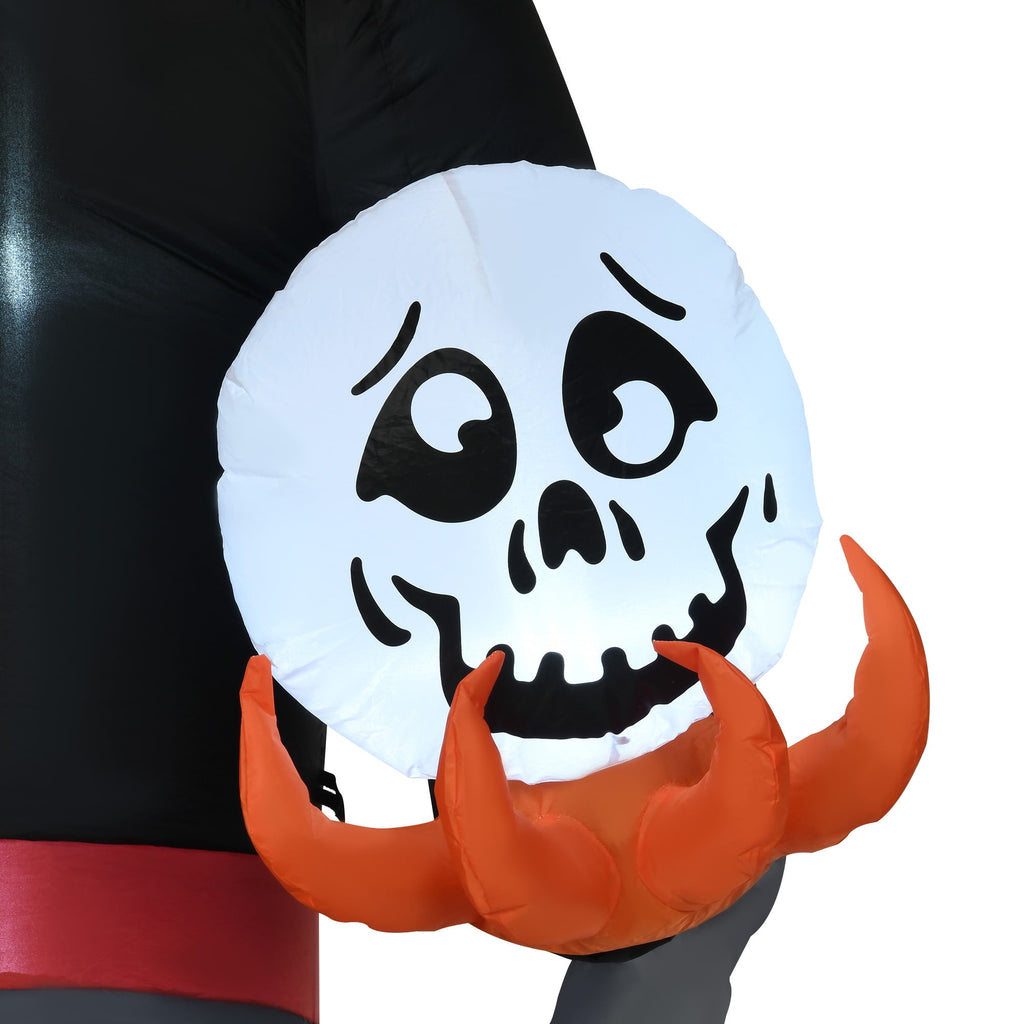HOMCOM Inflatable Ghost with Pumpkin, Halloween Outdoor LED Lighted Yard Decoration, Waterproof