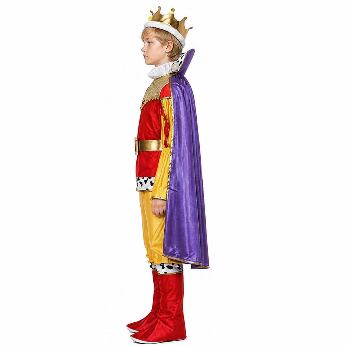 JCCXIN Toddler Baby Boys King Halloween Outfits Dress-Up Party Clothes Tops Pants Belt Cloak With Head wear 5 PC Set Trick Or Treat School Carnival Cute Outfit Sets,Yellow,3-4 Years
