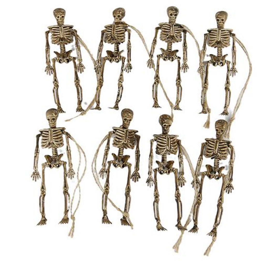 Darzheoy 8 Pack Halloween Skeleton Decorations, Halloween Skeleton with Movable Posable Joints, Skeleton for Yard Garden Props Decor