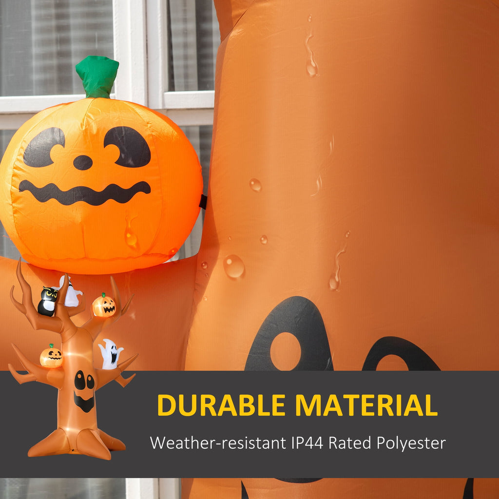 Outsunny 5' Halloween Inflatables Outdoor Decorations Ghost Tree with Pumpkins, Blow-Up LED Yard Decor Indoor Outdoor for Garden, Lawn, Party, Holiday