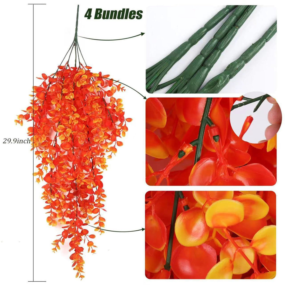 2-Pack Fake Hanging Plants, Faux Hanging Plant Artificial Greenery for Living Room Bedroom Boho Wall Shelf Indoor Outdoor Decor Artificial Hanging Plants
