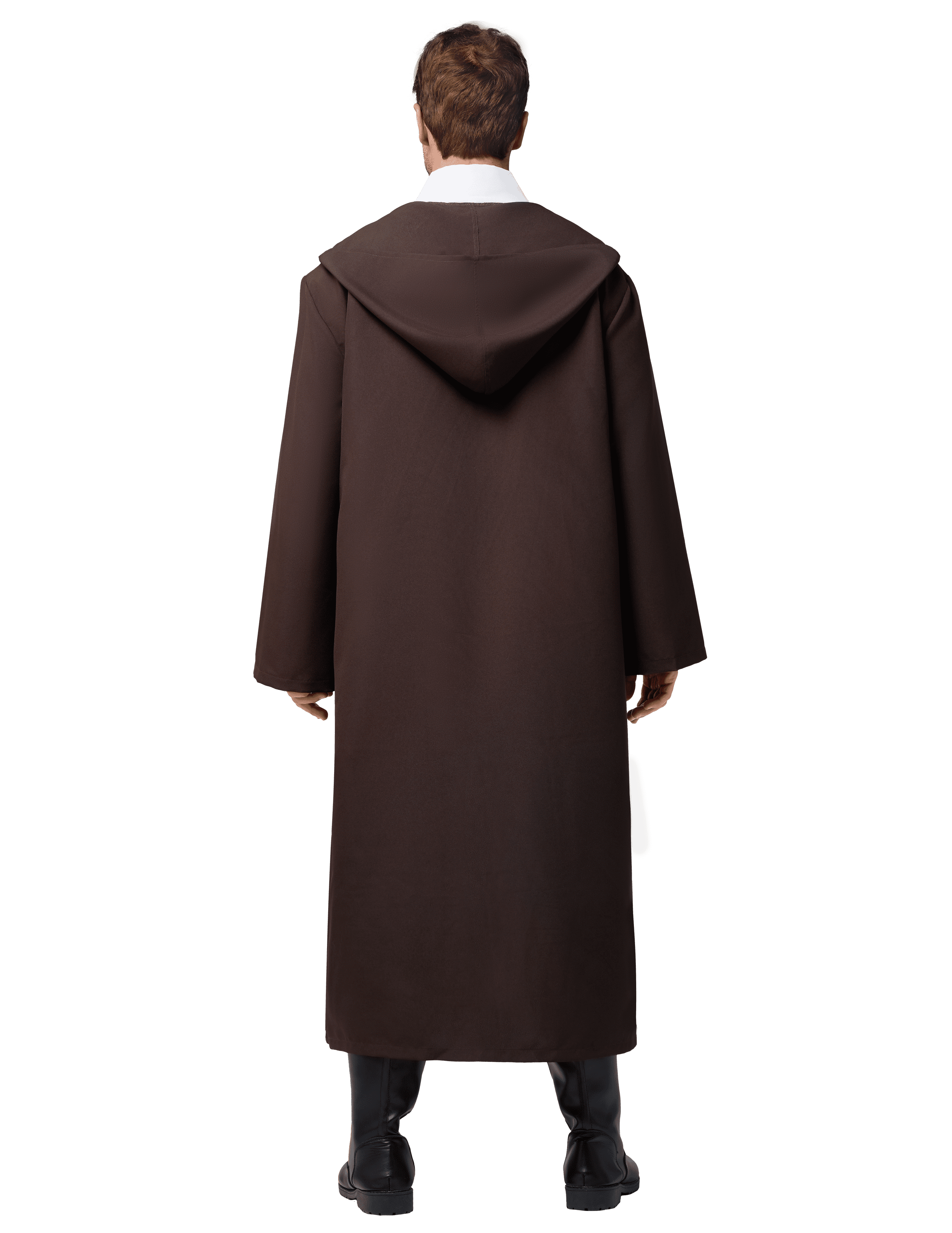 Joyfy Men's Priest Costume Black Priest Father Robe Stole for Halloween Party Dress up Cosplay