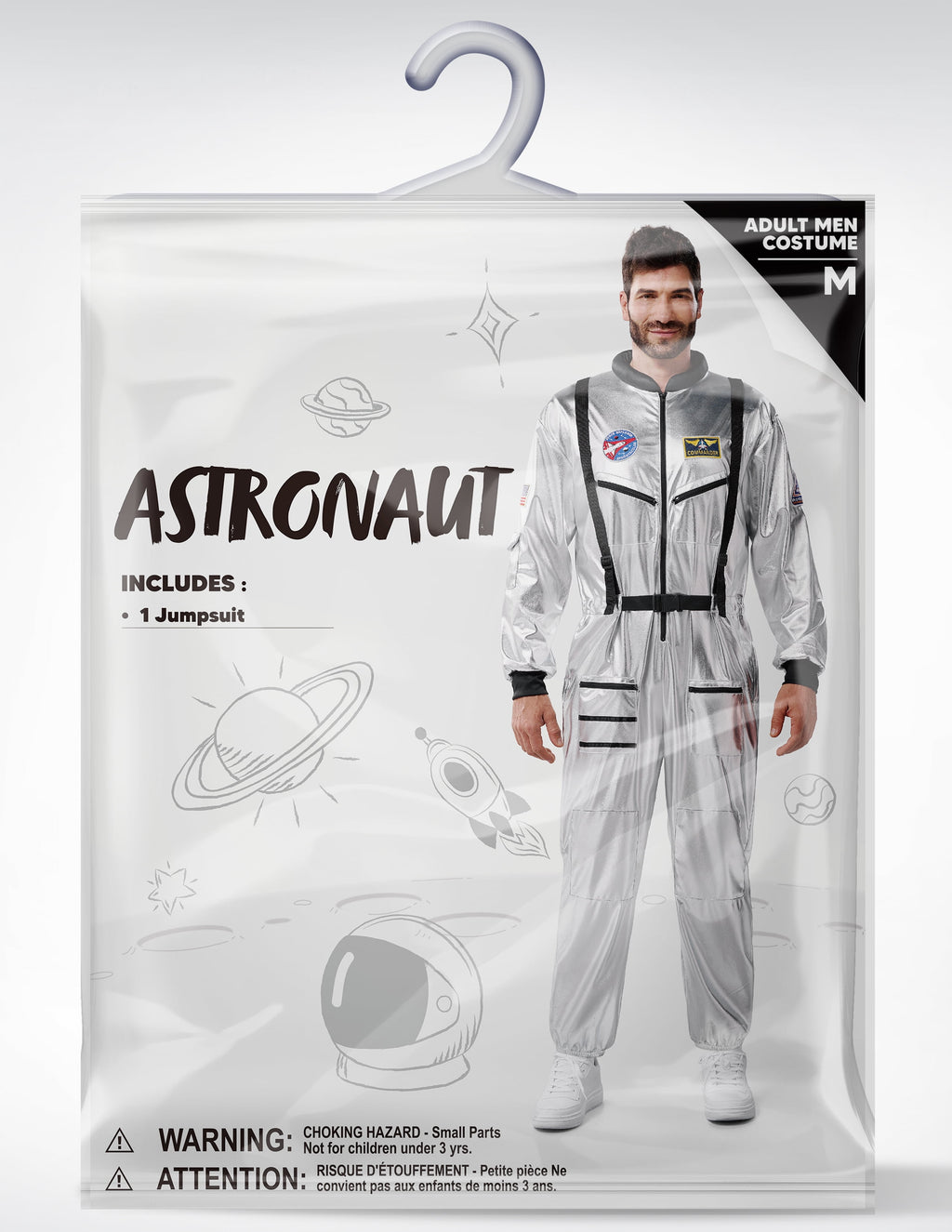 Joyfy Adult Men Astronaut Costume Halloween Spaceman Costume Silver Space Suit Spaceman Jumpsuit Pilot Outfit for Halloween Party Cosplay