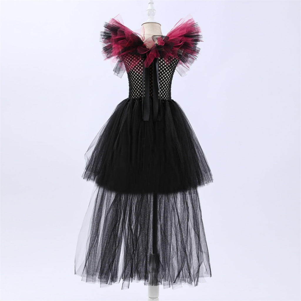 HNMKIU Halloween for Girls Toddler Kids Baby Girls Magnificent Witch Halloween Black Gown Fancy Dress Up Cosplay Party Tutu Dress Dresses E - 18-24 Months