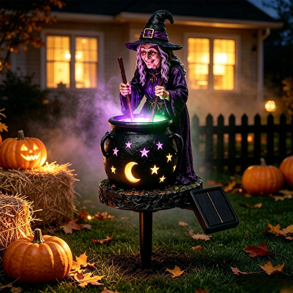 Clearance! Highland Cow Solar Garden Light, 18in Garden Statue with LED Glow, Waterproof Outdoor Yard Decor Stake, Resin Lawn Pathway Light for Backyard Patio Porch Halloween Gift