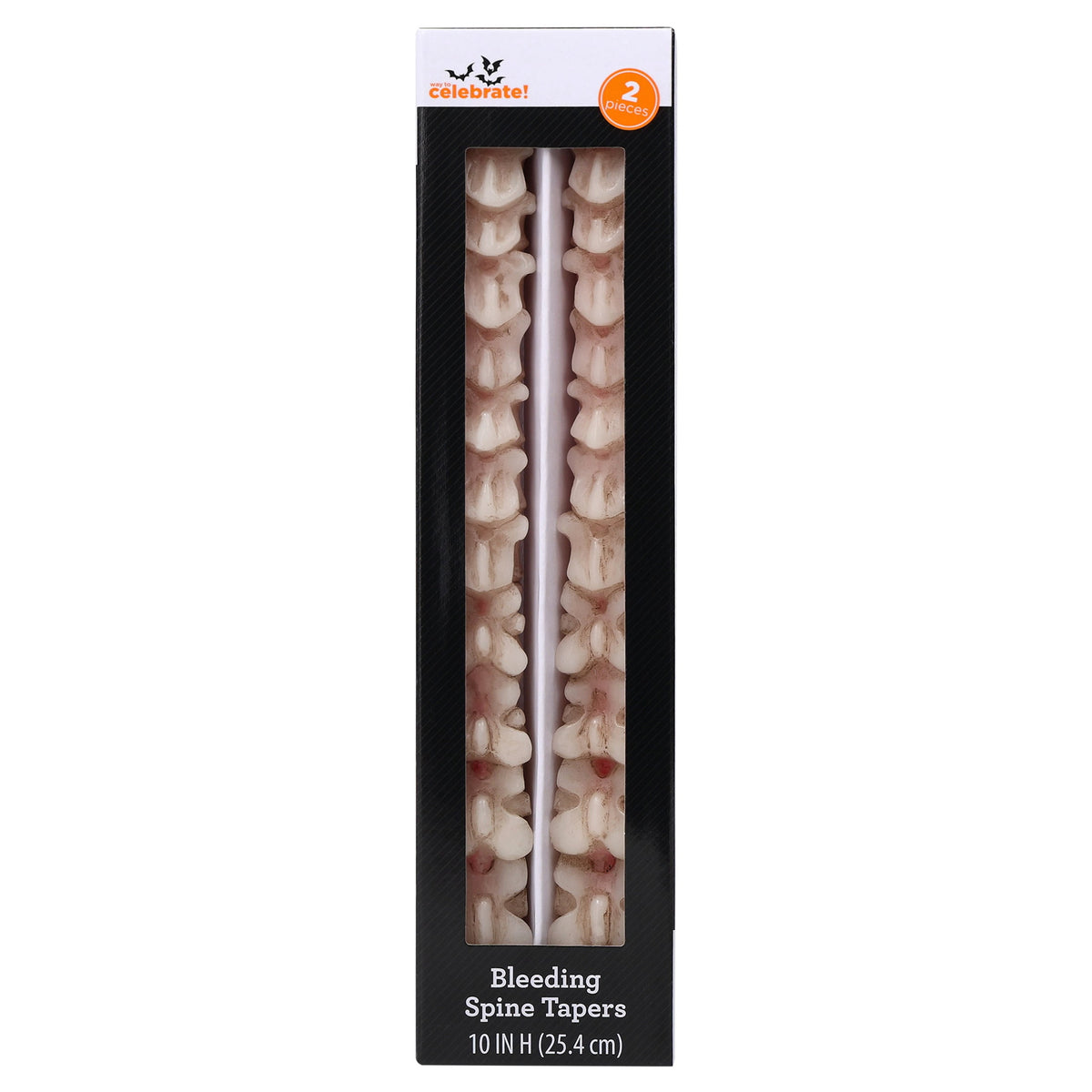 Bleeding Spine Taper Candles, 10", 2 Pieces, Halloween by Way To Celebrate