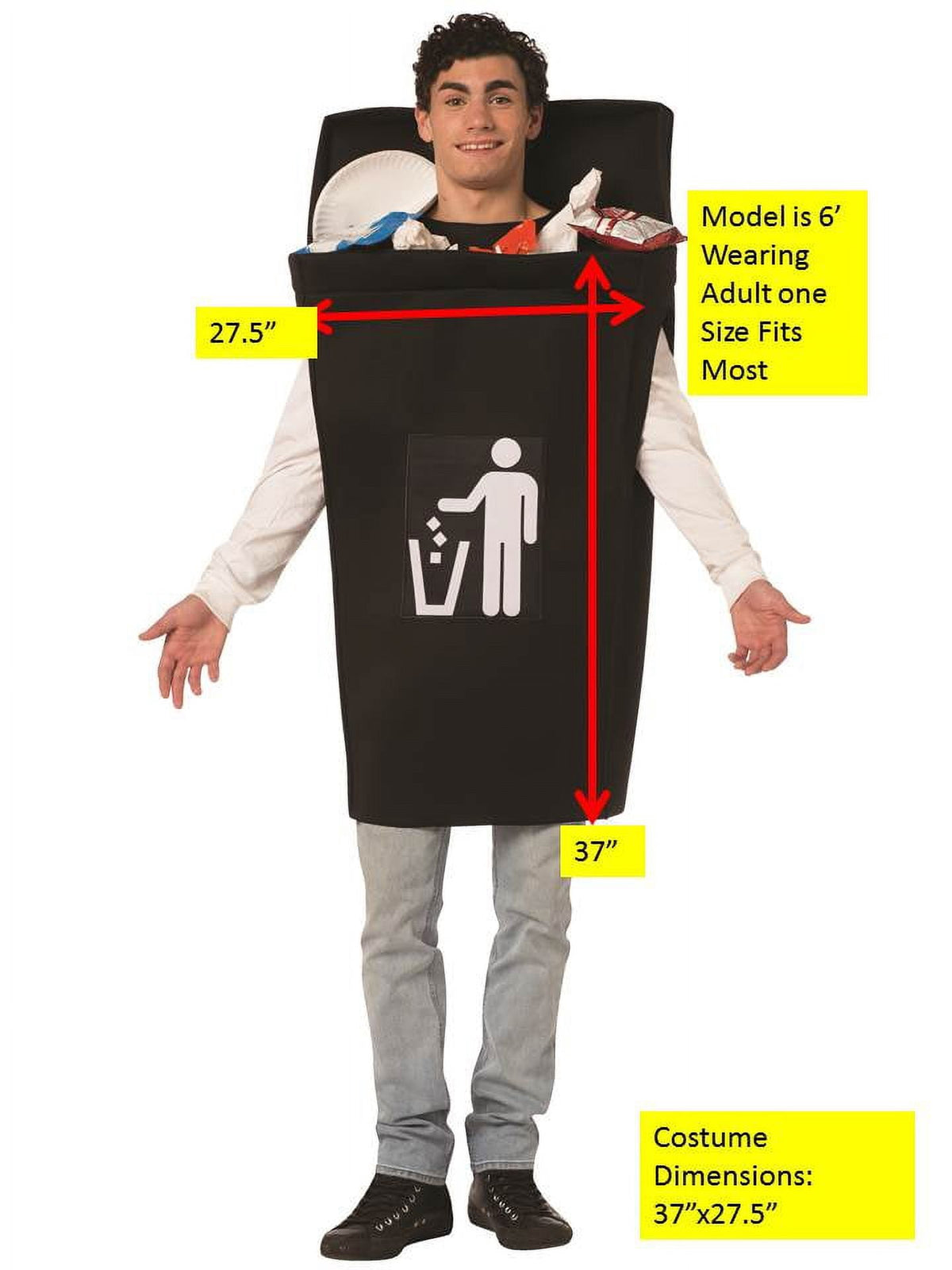 Rasta Imposta Trash Can Men's Halloween Fancy-Dress Costume for Adult, One Size
