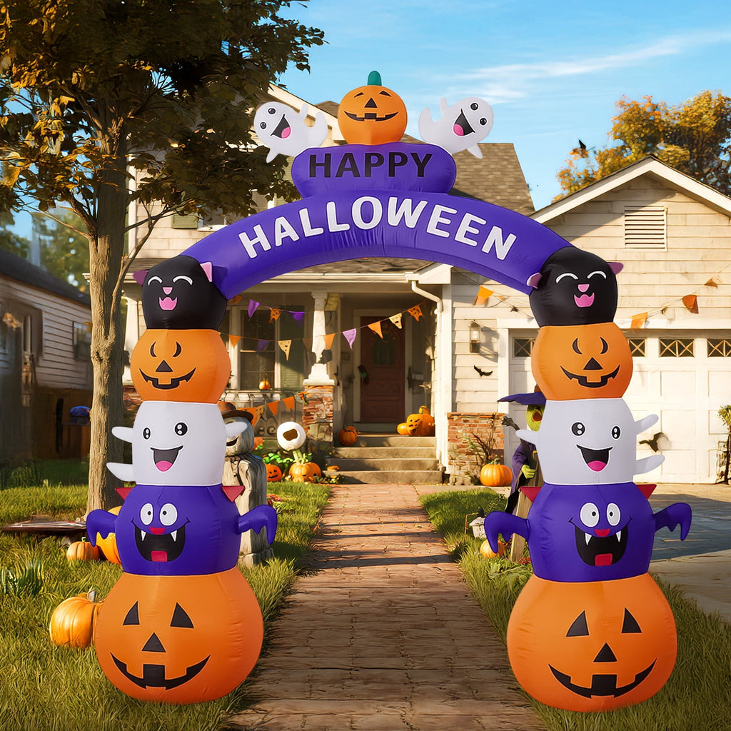 GVDV 8 FT Halloween Inflatables Archway Outdoor Decorations for Front Yard Lawn Garden Decor