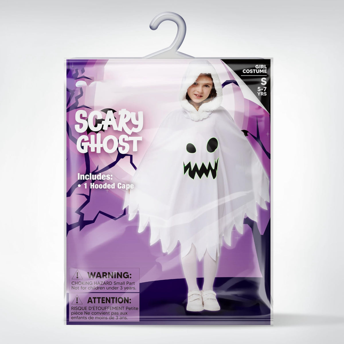 Joyfy Kids Ghost Costume, Halloween Ghost Costume, White Silent Ghost Costume with Pumpkin Bag for Toddler Boys Girls Halloween Party Dress Up Cosplay