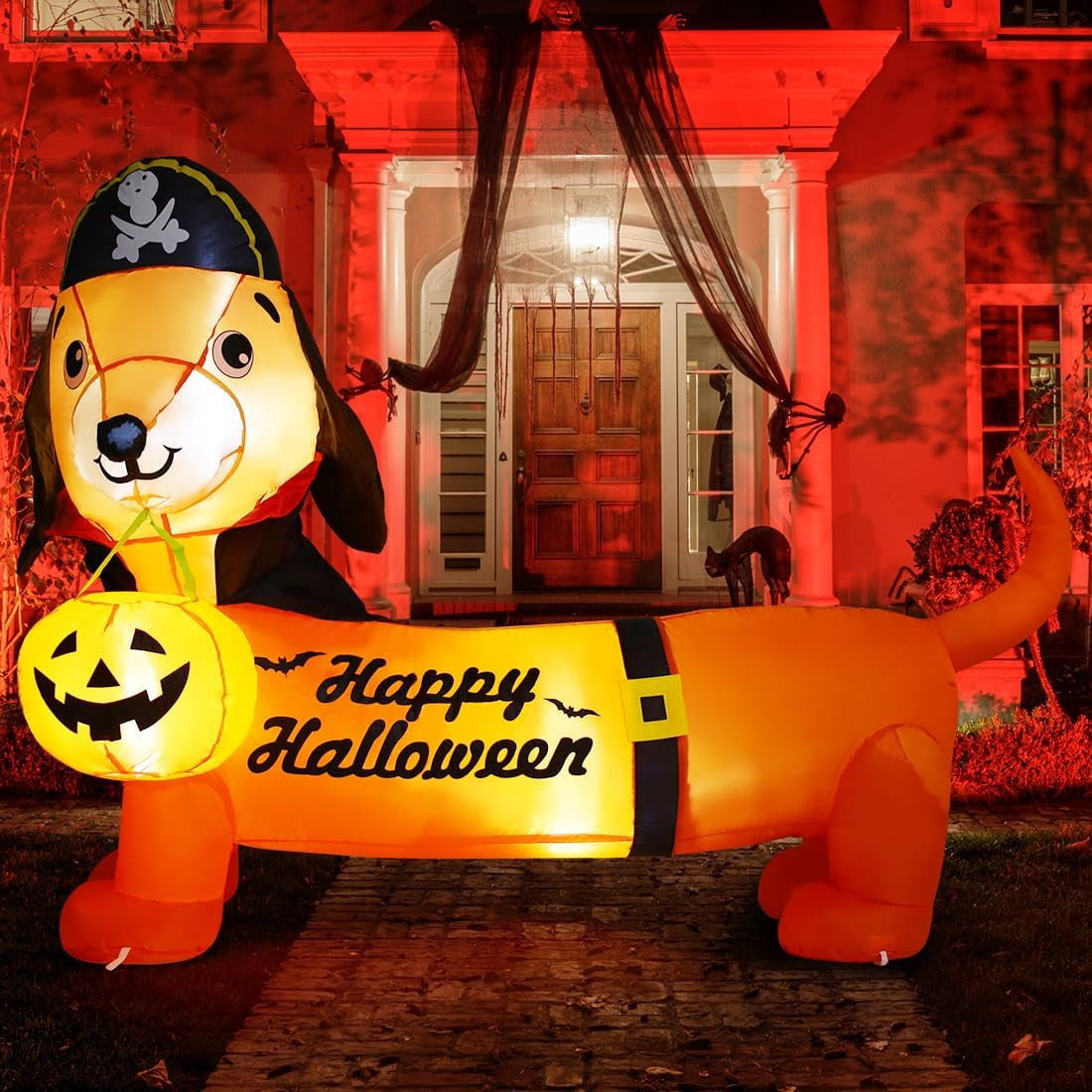GOOSH Halloween Inflatable 5 FT Halloween Dog Decorations, Halloween Inflatable Dog with Built-in Lights, Halloween Decorations Outdoor Clearance For Halloween/Holiday/Garden/Yard