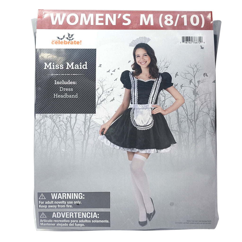 Miss Maid Halloween Costume for Adults, Women's Size S (4/6), by Way to Celebrate