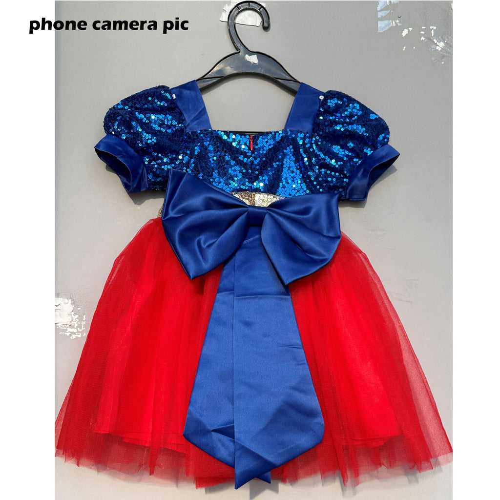 Girls Sequin Tutu Dress Glitter Superhero Knee-Length Party Gown with Detachable Bow Fantasy Outfit for Kids