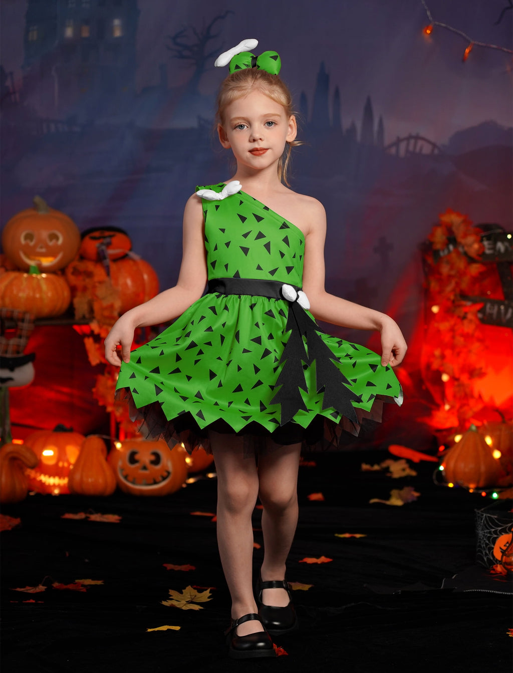 IWEMEK Girls Dress Cosplay Cavegirl Costume for Infant Girl Cute Casual Summer Comfy Tutu Stone Age Themed Birthday Outfit