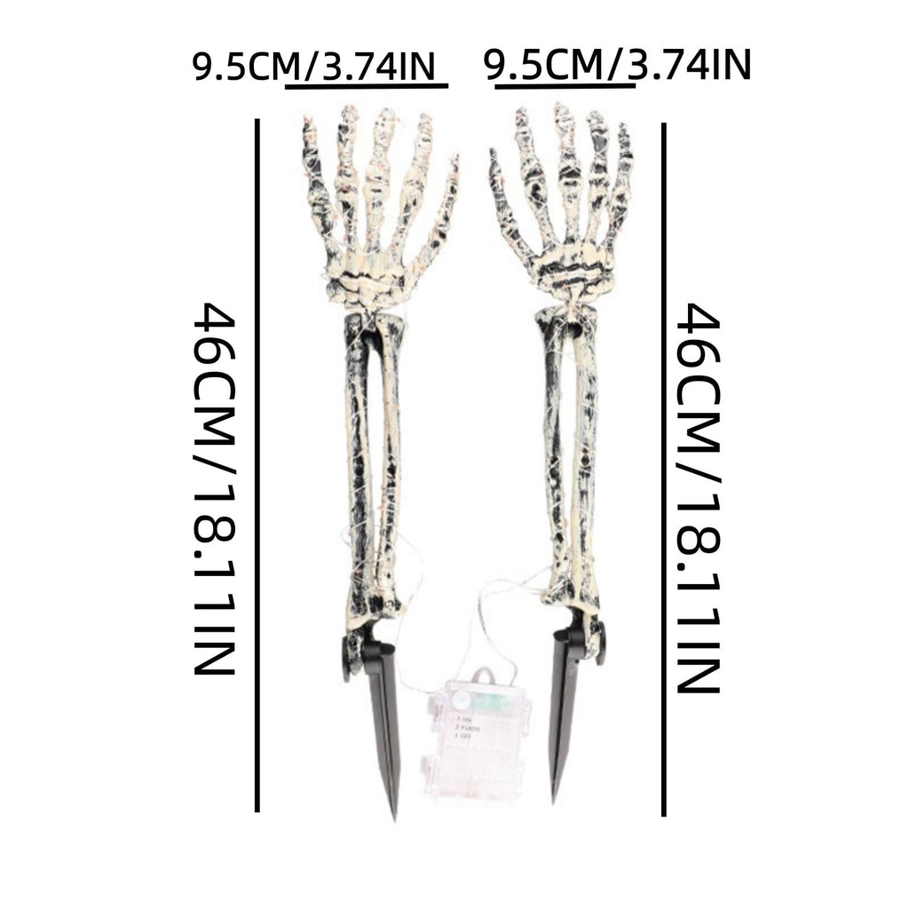 AuroraX Halloween Skeleton Hand Stake Skeleton Hand Solar Light LED Outdoor Battery Operated Waterproof Halloween Decorations for Yard Green