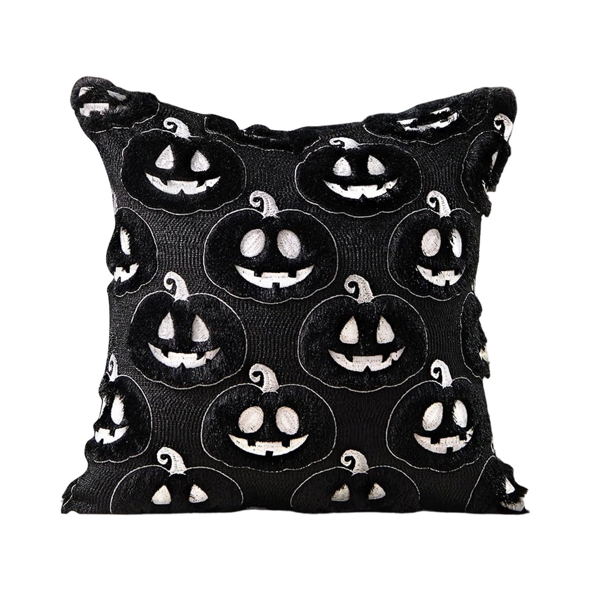 Halloween Ghost Reading Book Throw Pillow Cover, Spooky Library Bookshelf Skull Candlestick Decorative Pillowcase, Retro Halloween Cushion Cover