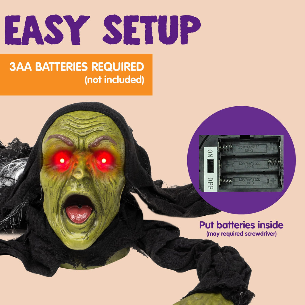 Joyfy Halloween Groundbreaker Halloween Decorations Zombie with Sound and Flashing Eyes,Outdoor Scary Halloween Yard Decorations