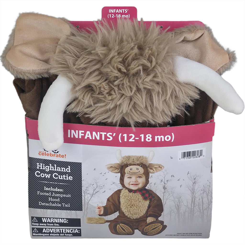 Highland Cow Cutie Halloween Costume for Infant, Size 0-6M, by Way to Celebrate