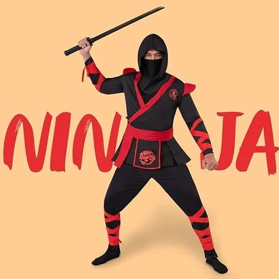 Joyfy Men Ninja Costume Halloween Ninja Costume Adult for Halloween Cosplay Party