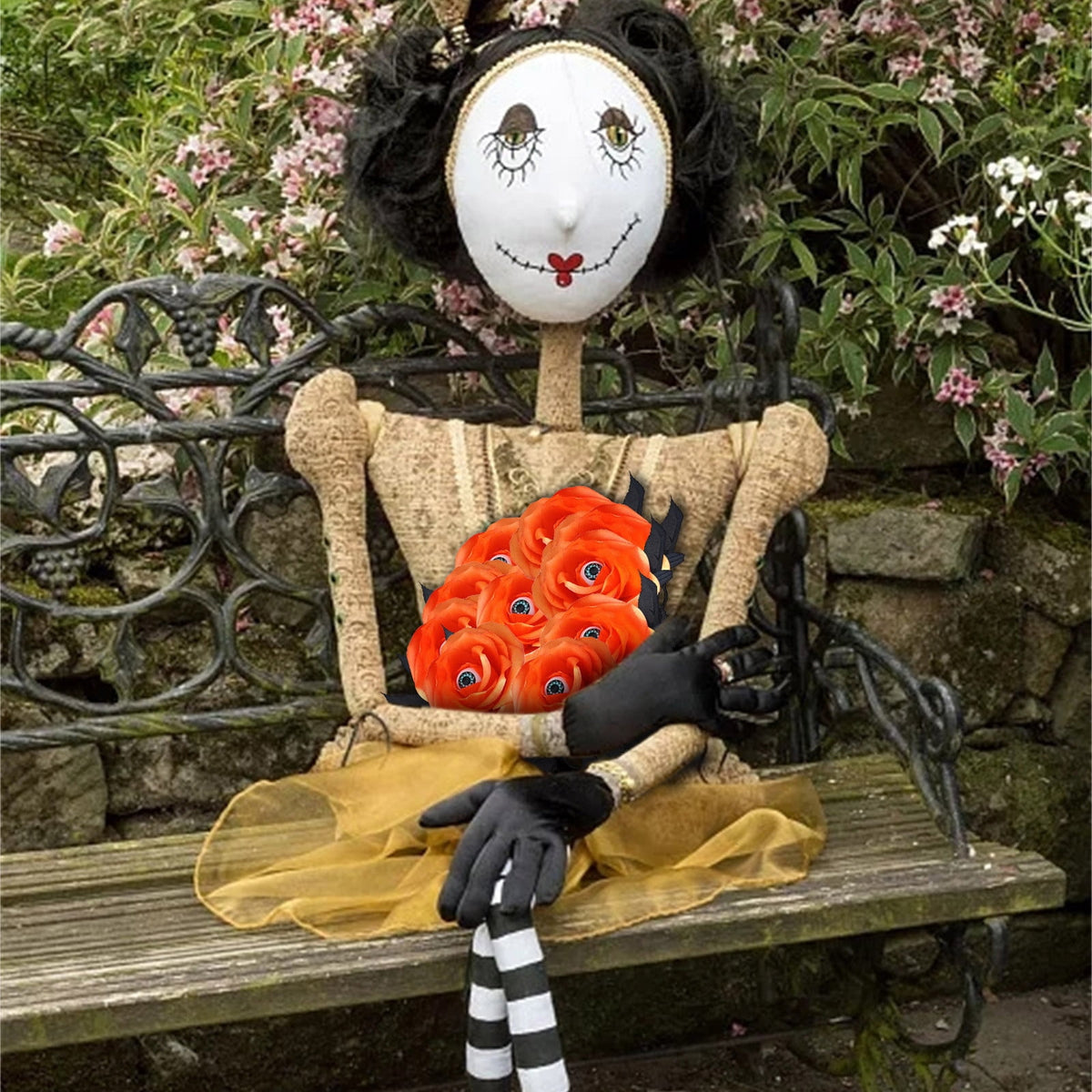 Feltree Halloween Decorations 10 Pieces Faux Rose With Eyeballs Halloween Faux Eyeball Flowers Faux Gothic Rose Bushes For Halloween Party Home Decorations