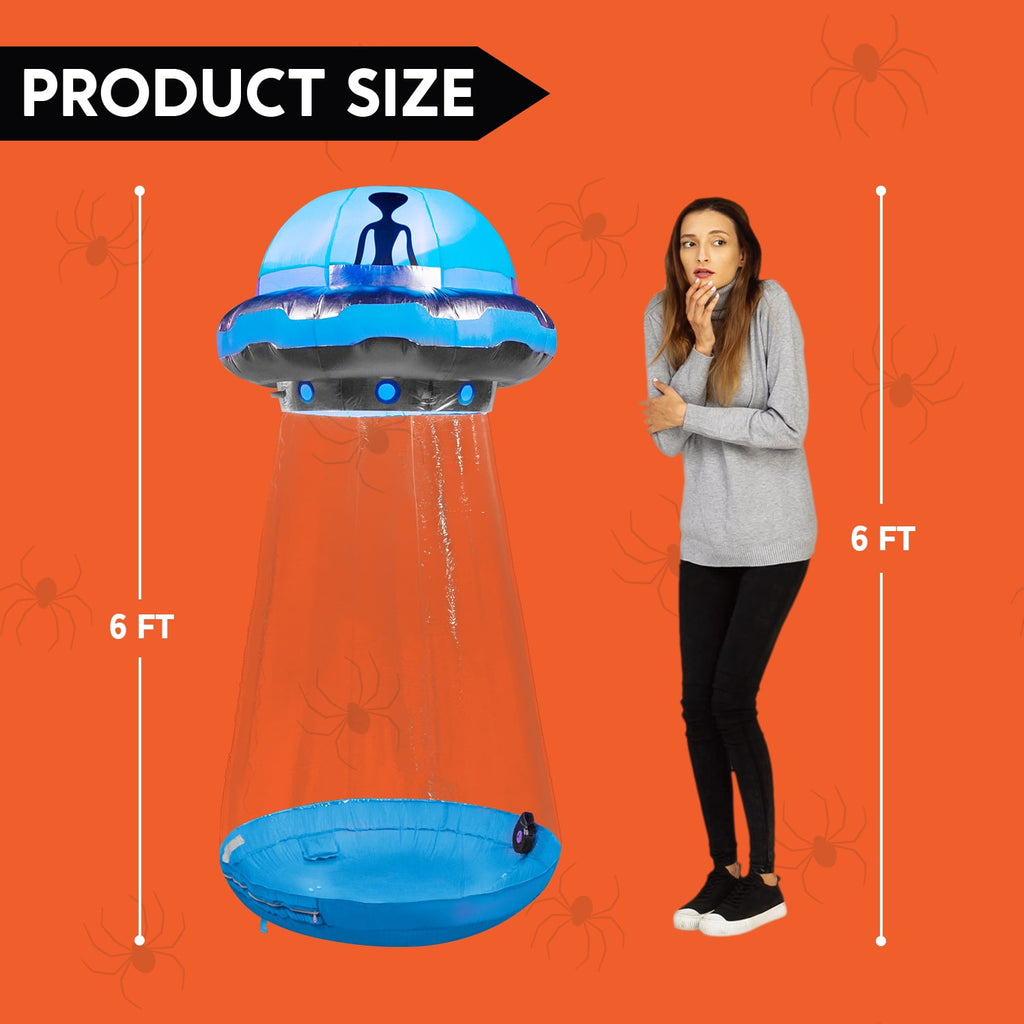 Joyfy 9 ft Halloween Inflatable Giant Alien Decoration with Built-in LEDs,Alien Halloween Decorations Outdoor Blow Up Yard Lawn Decoration