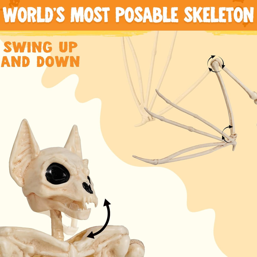 Joyfy 2 Pcs Duck Skeleton Halloween Decoration,4.5 Inch Posable Plastic Animals Halloween Skeleton for Indoor Outdoor Halloween Decorations,Haunted House Party Props