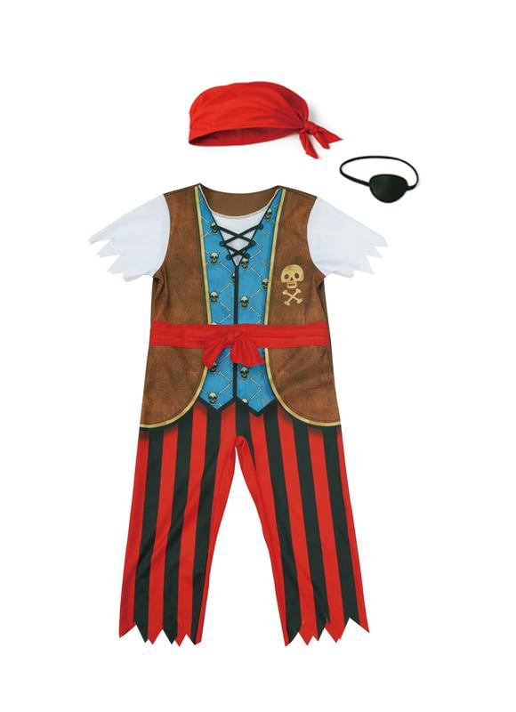 Ahoy Matey Pirate Costume for Toddlers Boys, 3T - 4T, by Way to Celebrate