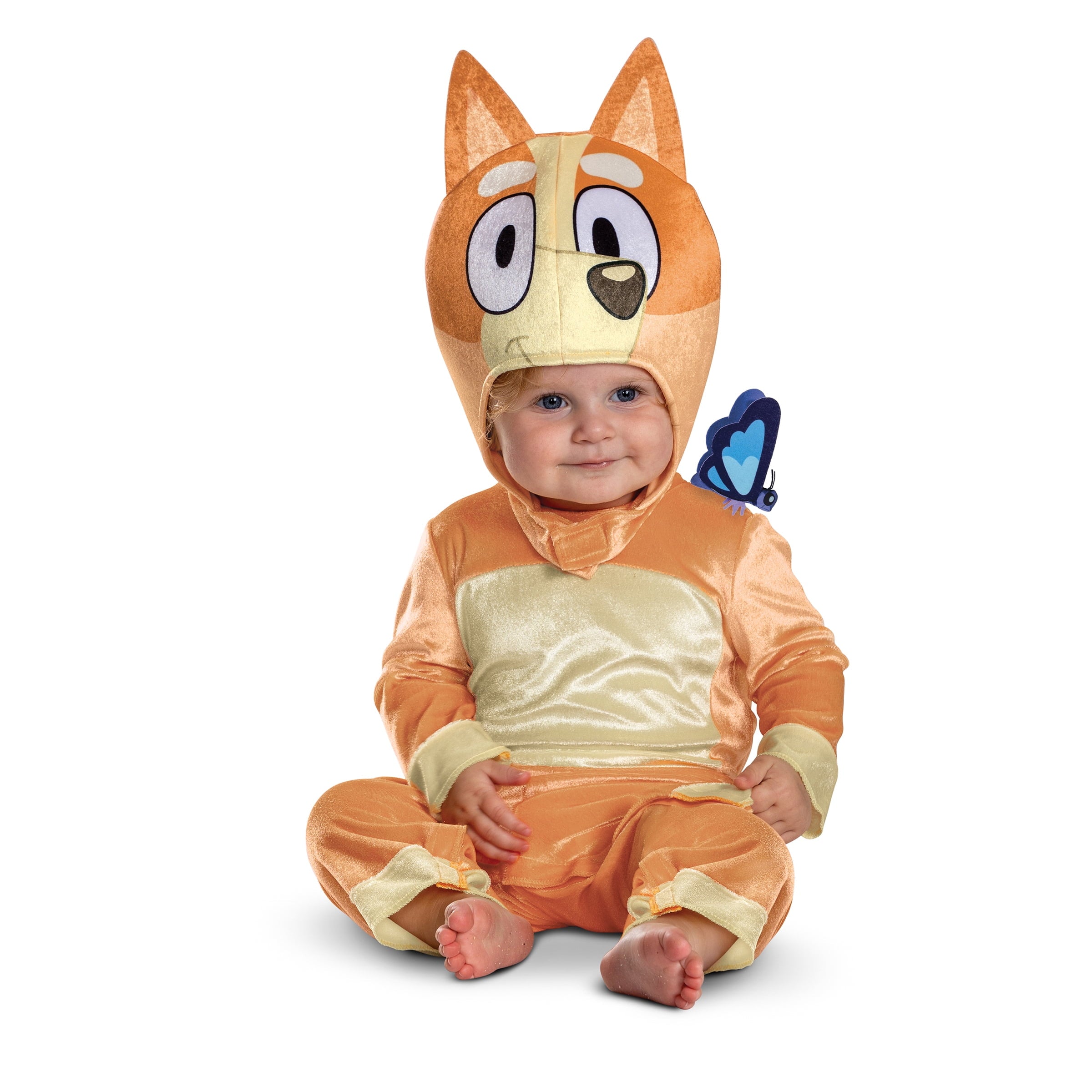 Bluey Bingo Halloween Costume for Children with Flappy Butterfly, Toddlers Size 3T-4T, by Disguise