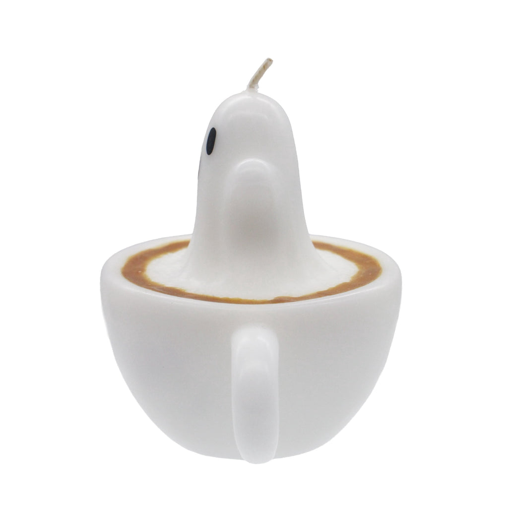 Ghost in Coffee Cup Candle, White, 4", Halloween by Way To Celebrate