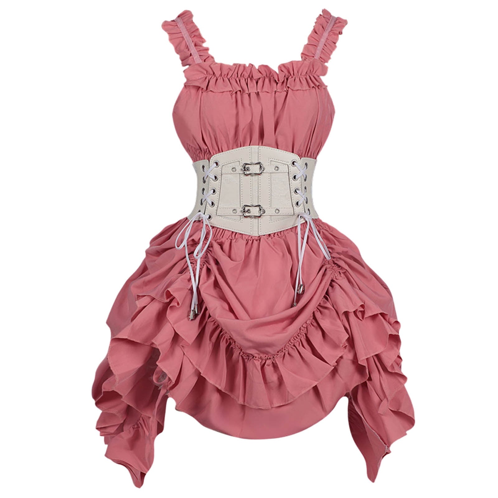 Wiyuqeen Women's Gothic Lace Dress Halloween Vampire Corset Lace-up Mini Dress with Detachable Choker Steampunk Victorian Pirate Dresses