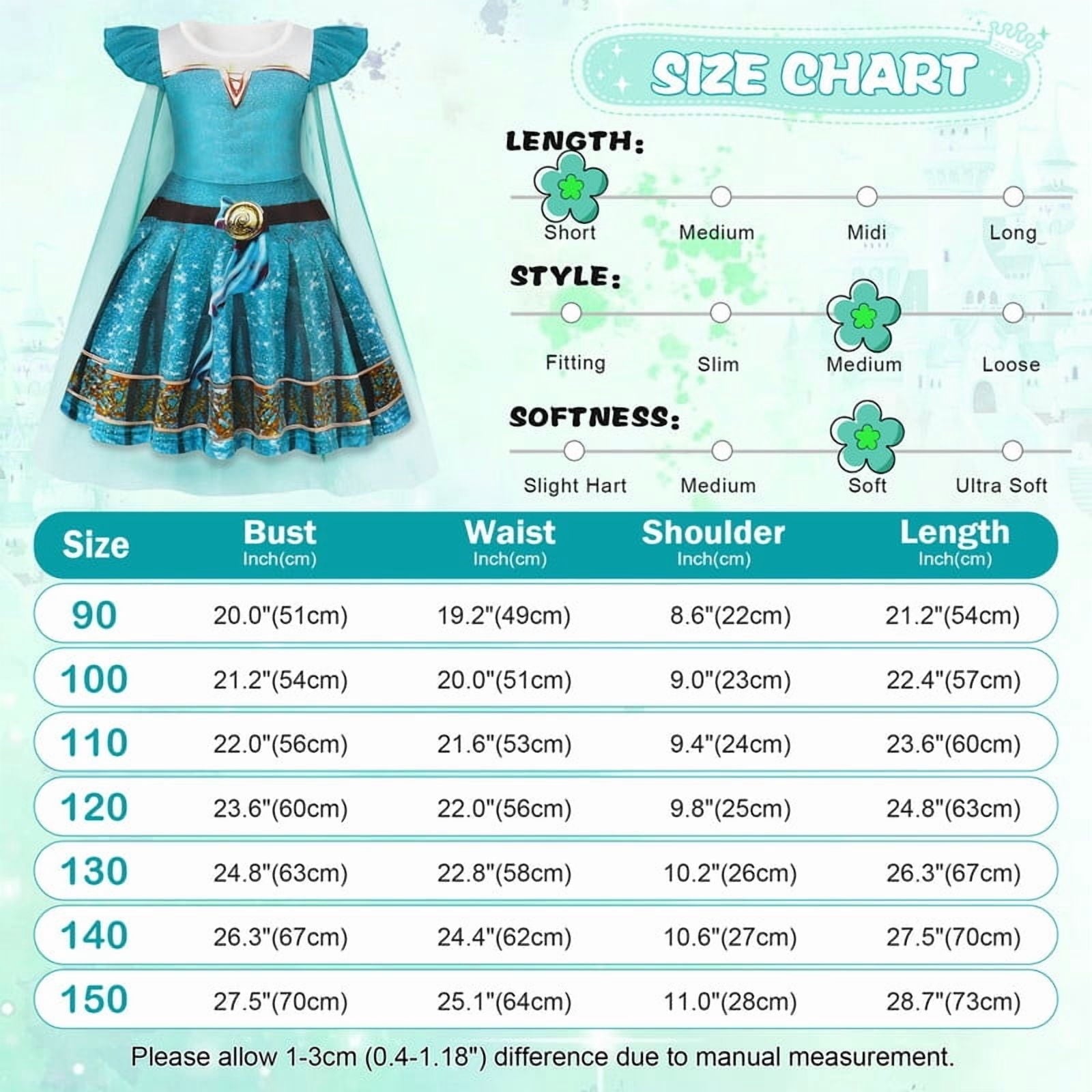 Benylion Girls Ice Princess Dress Halloween Cosplay Costumes With Tulle Cape Kids Birthday Party Dress up Outfit for 7-8 Years