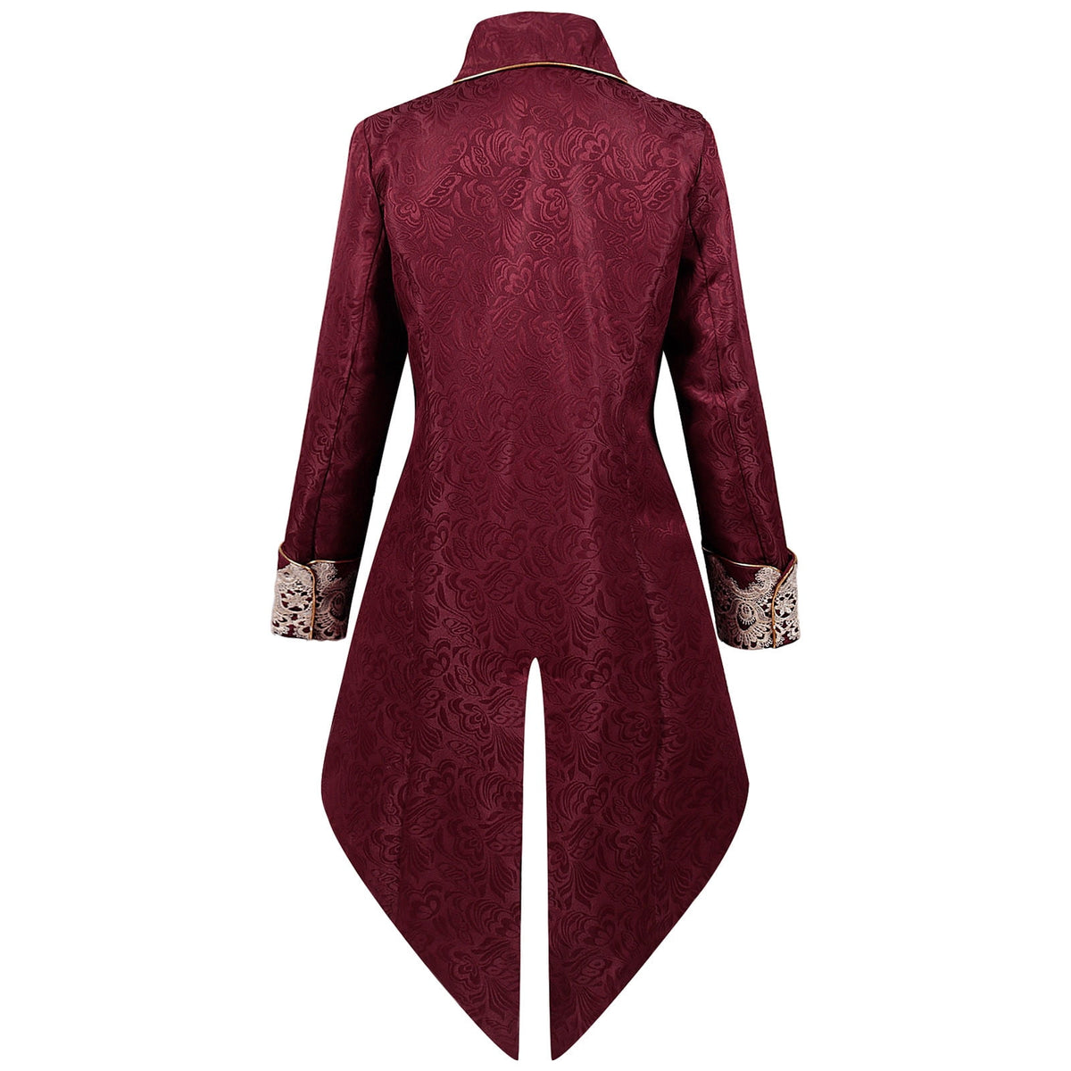 Lilgiuy Men's Steampunk Mid-Century Swallow-tailed Coat Patchwork Turn-down Collar Long-sleeved Gothic Victorian Coat Uniform Halloween Costume (Army Green)