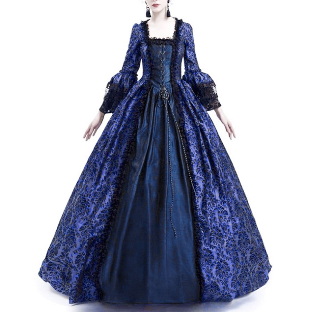 Jsaierl Victorian Dress for Women 1800S Medieval Renaissance Dress Corset Flare Sleeve Vintage Dress Cocktail Party Ball Gown