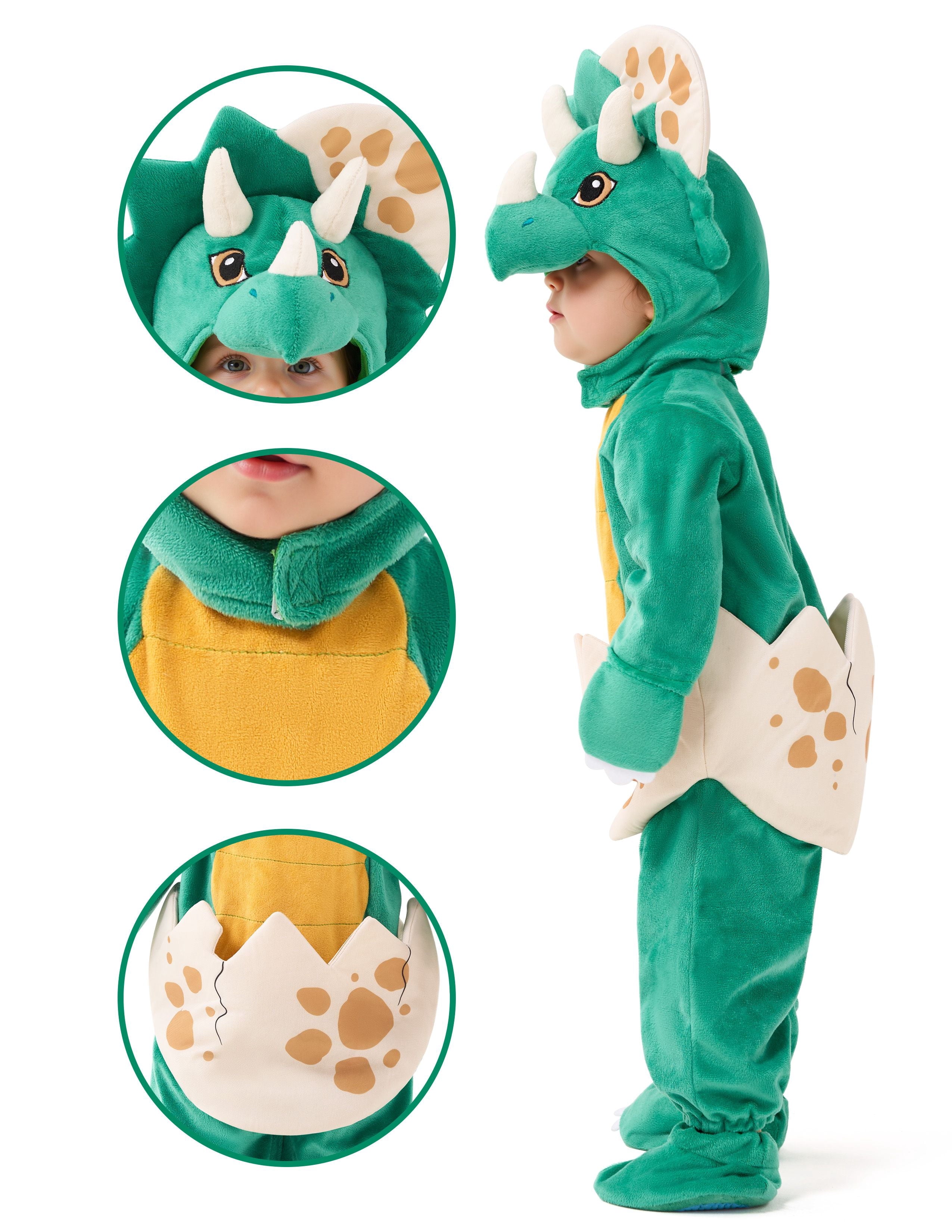 Joyfy Halloween Realistic Blue Tyrannosaurus Rex Children's Dinosaur Costume (with Egg) Suitable for Infant and Toddler Halloween Dress up Party