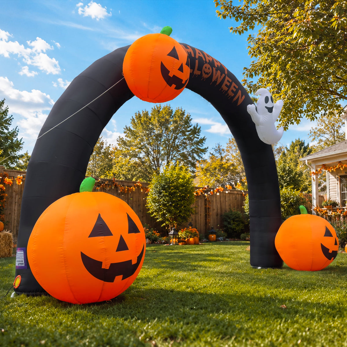 Wellcomer 20FT Inflatable Halloween Arch with LED Lights for Outdoor Decoration