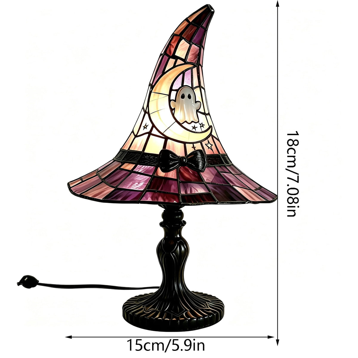 Halloween Decor Witch Hat Lamp, LED Halloween Night Light, Halloween Decorations Indoor, Witchy Decor for Shelf Mantel Table, Gothic Home Decoration