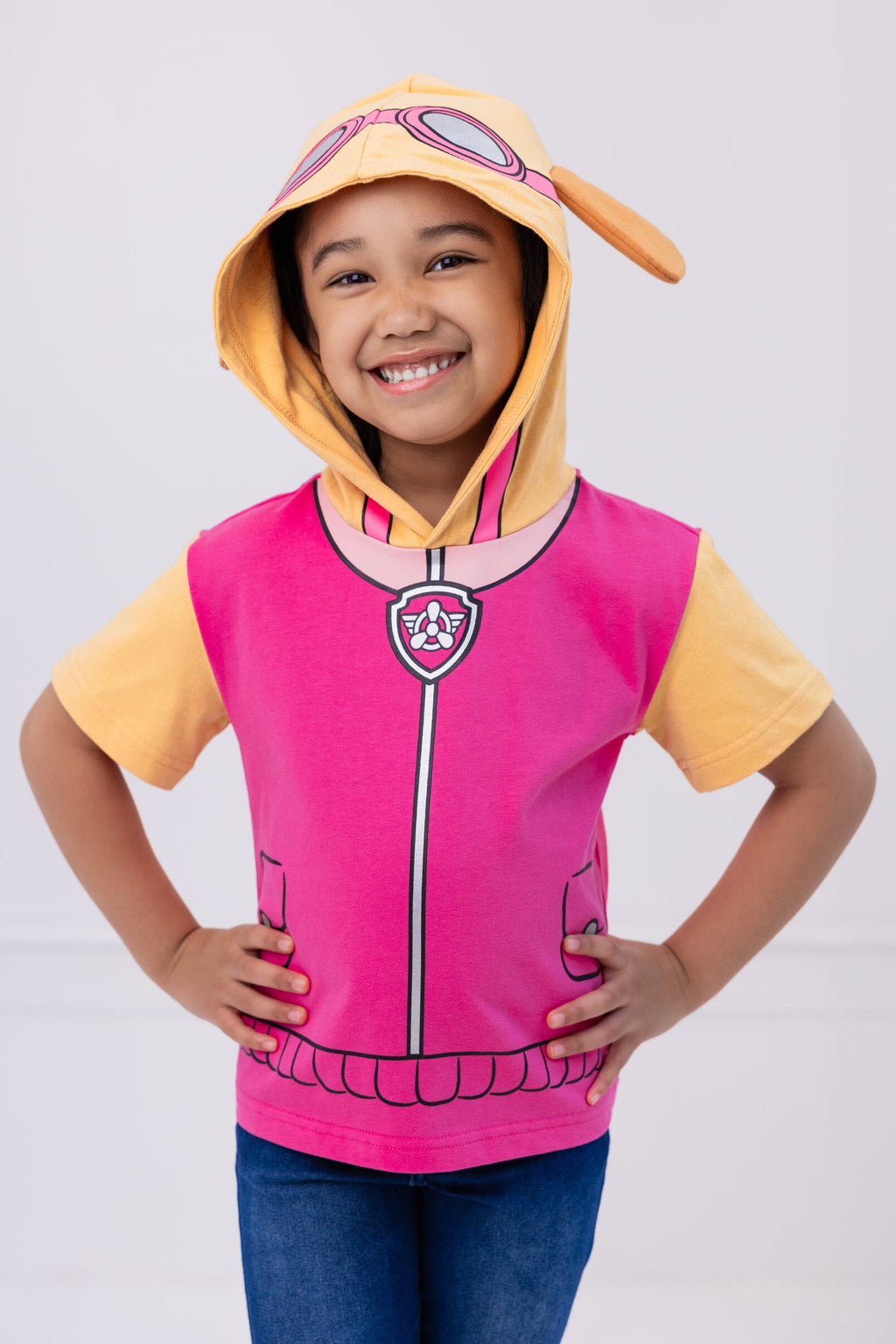 Paw Patrol Big Boys' Cosplay Hooded T-Shirt Marshall Bright Red
