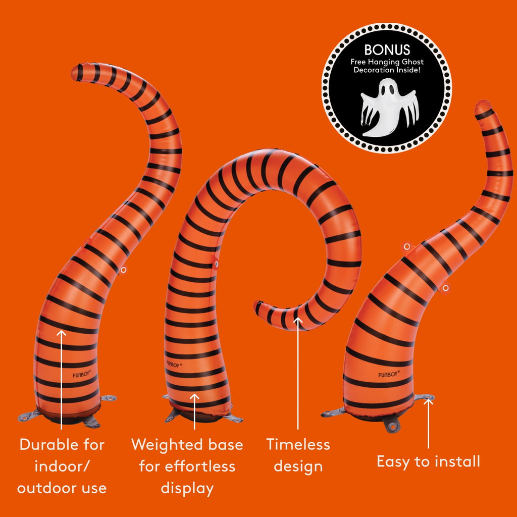 FUNBOY Inflatable Halloween Lawn Snakes 3-Pack, Outdoor Decor with Bonus Ghost