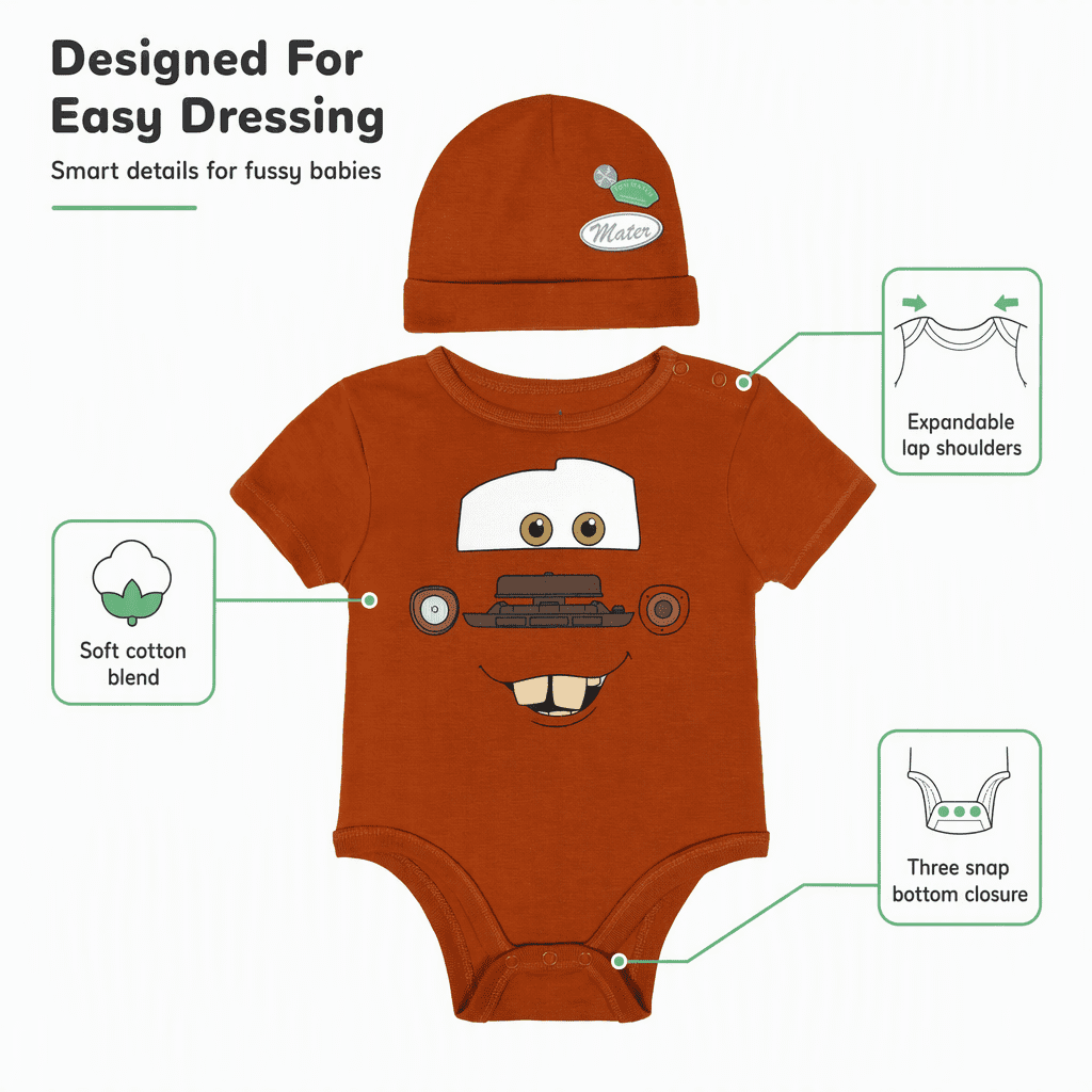 Disney Winnie the Pooh Baby Boy or Girl 2-Piece Cosplay Bodysuit and Hat Set Light Blue Eeyore