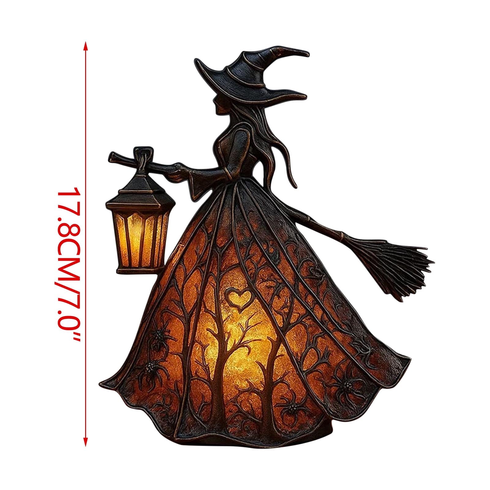 XEOVHV Halloween Witch Lamp, Light Up Witch Figurine, Spooky Table Night Light for Halloween Decoration, Stained Gothic Witches Led Lamp, Holiday Decorations for Bedroom